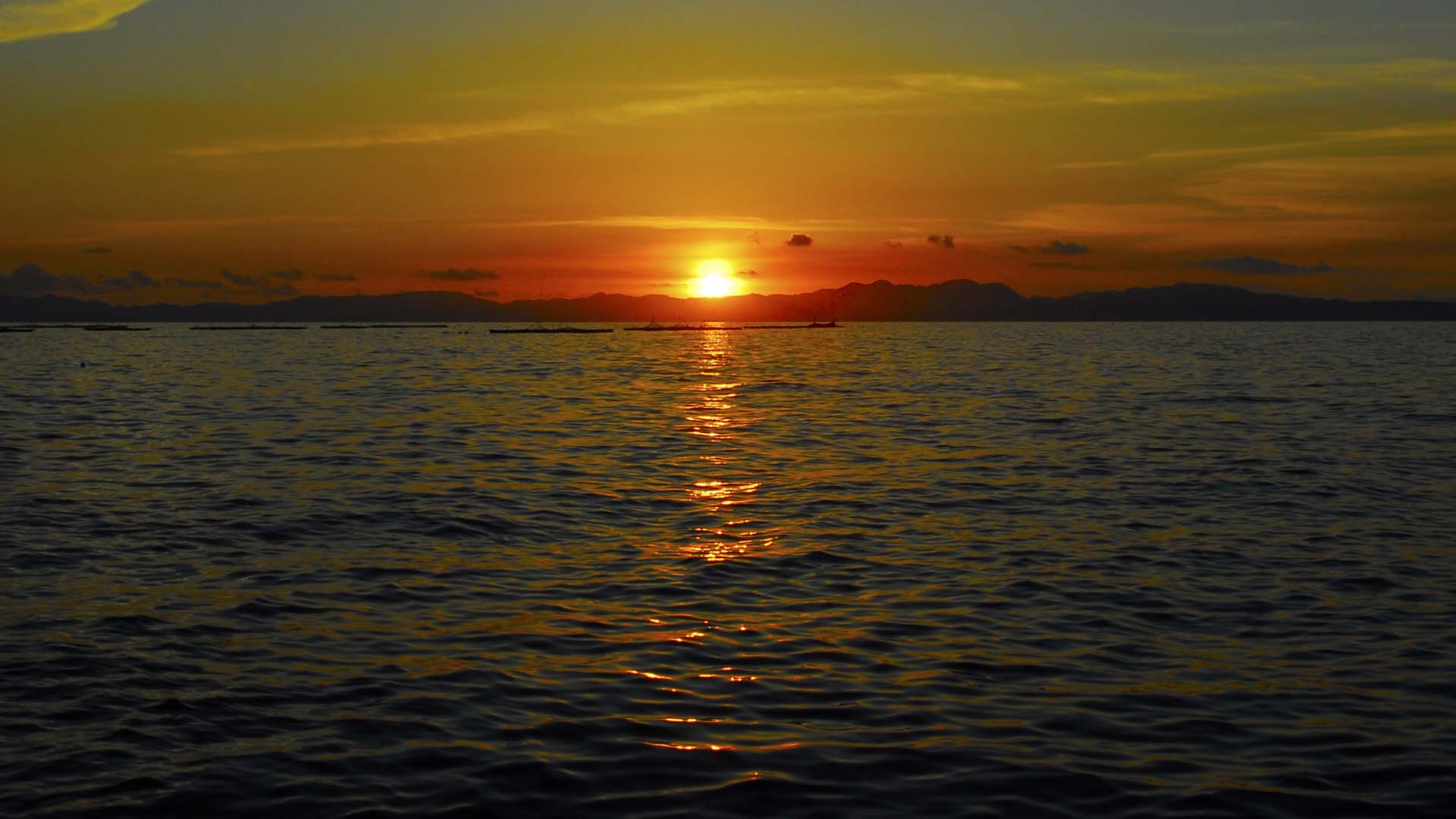 小浜温泉の夕日