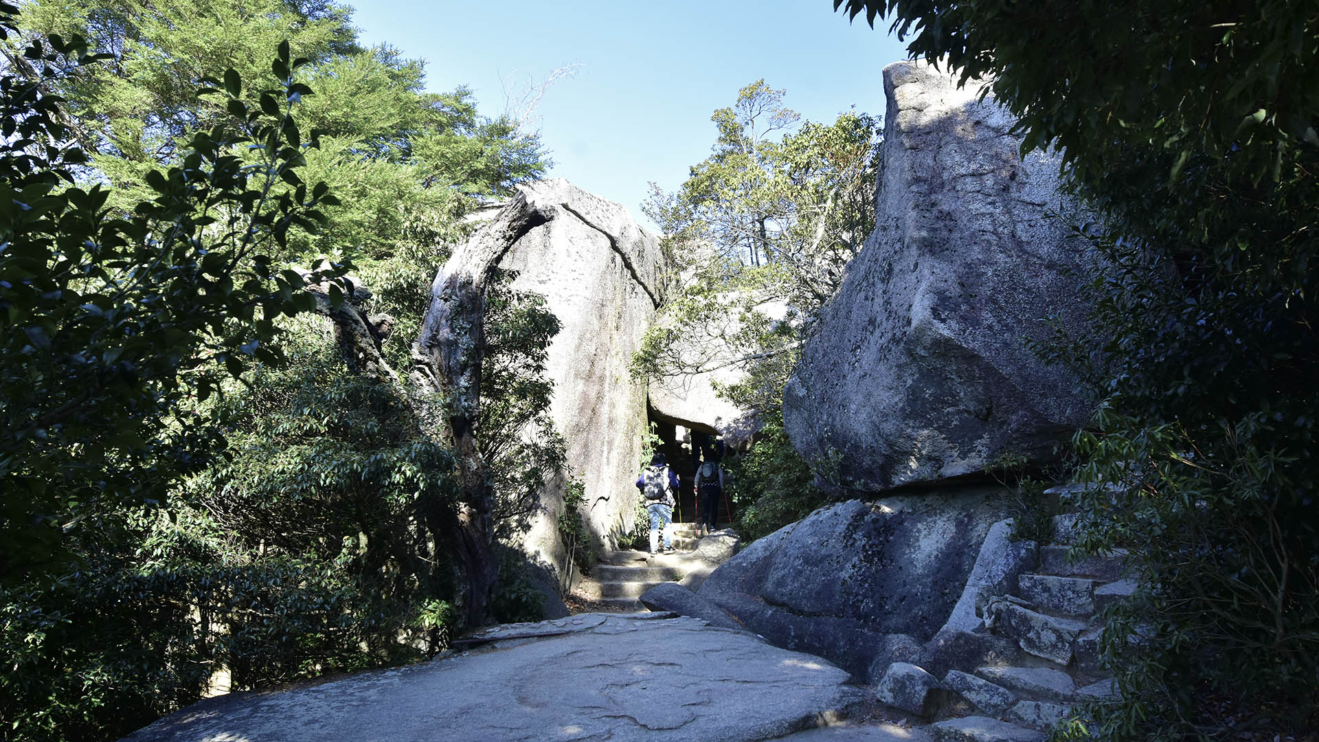 世界遺産嚴島神社の背後にそびえるご神体・弥山