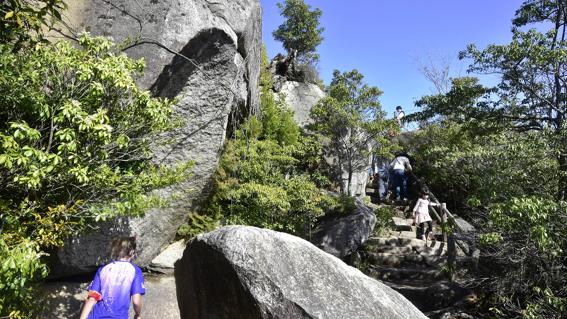 世界遺産嚴島神社の背後にそびえるご神体・弥山